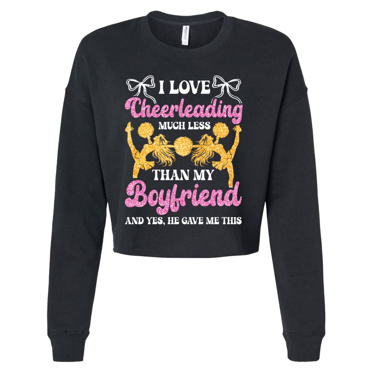 Cheer Cheerleading Friend I Love Cheerleading Much Less Gift Cropped Pullover Crew