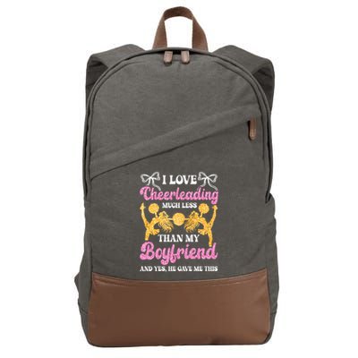 Cheer Cheerleading Friend I Love Cheerleading Much Less Gift Cotton Canvas Backpack