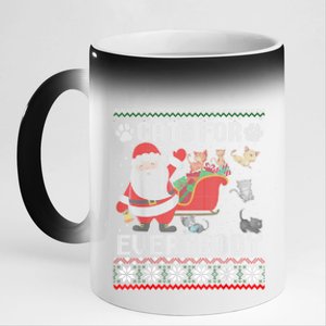 Christmas Cats For Everybody Ugly Sweater Funny Cute Gift 11oz Black Color Changing Mug