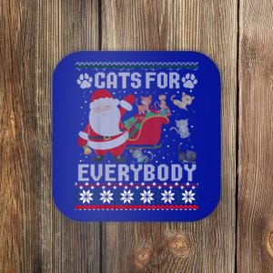 Christmas Cats For Everybody Ugly Sweater Funny Cute Gift Coaster