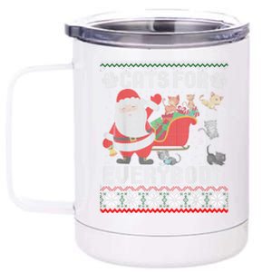 Christmas Cats For Everybody Ugly Sweater Funny Cute Gift 12 oz Stainless Steel Tumbler Cup