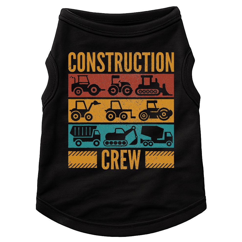 Construction Crew Funny Construction Worker Costume Birthday Doggie Tank