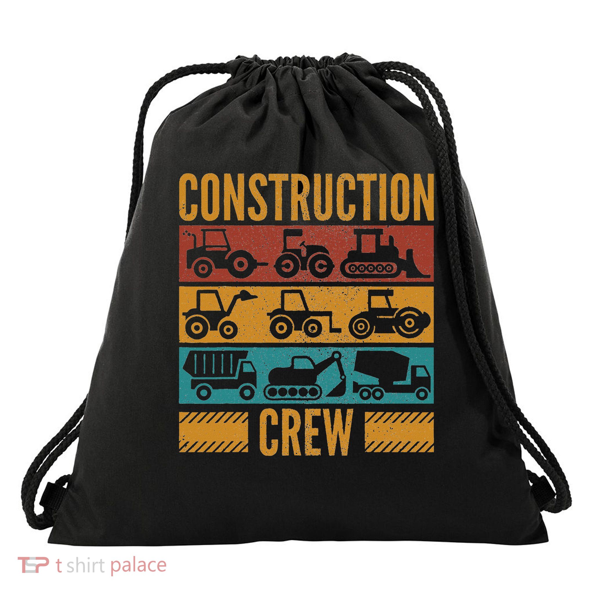 Construction Crew Funny Construction Worker Costume Birthday Drawstring Bag