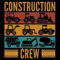 Construction Crew Funny Construction Worker Costume Birthday Flatbill Hat