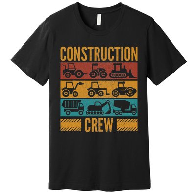 Construction Crew Funny Construction Worker Costume Birthday Premium T-Shirt