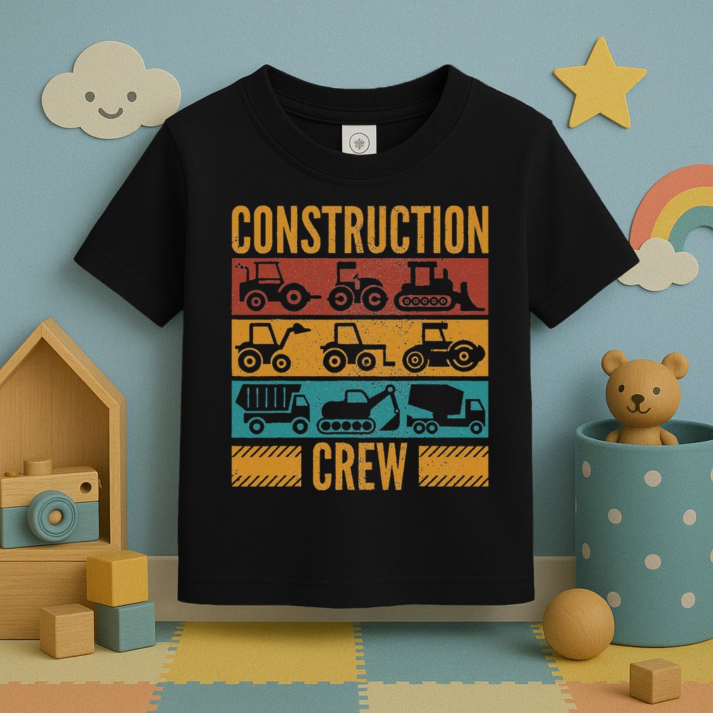 Construction Crew Funny Construction Worker Costume Birthday Toddler T-Shirt