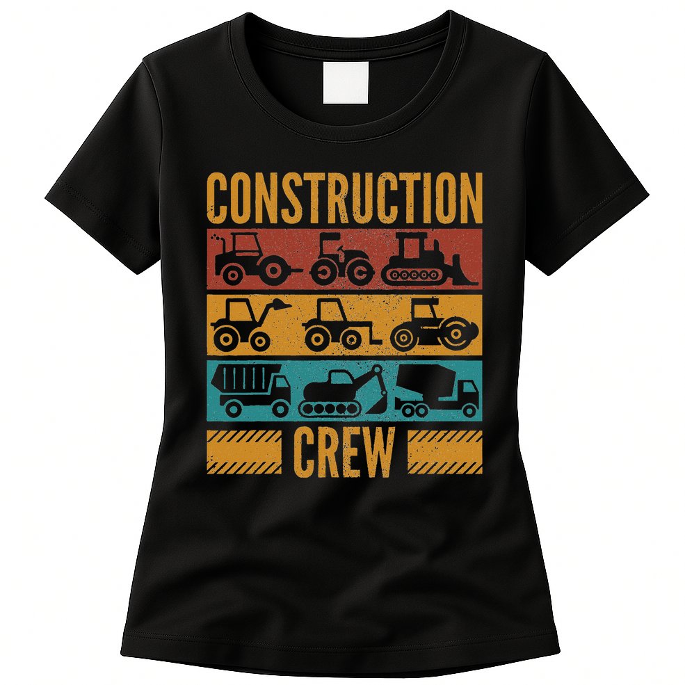 Construction Crew Funny Construction Worker Costume Birthday Womens T-Shirt
