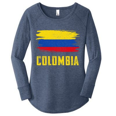 Colombia Columbian Flag Colombia Women's Perfect Tri Tunic Long Sleeve Shirt