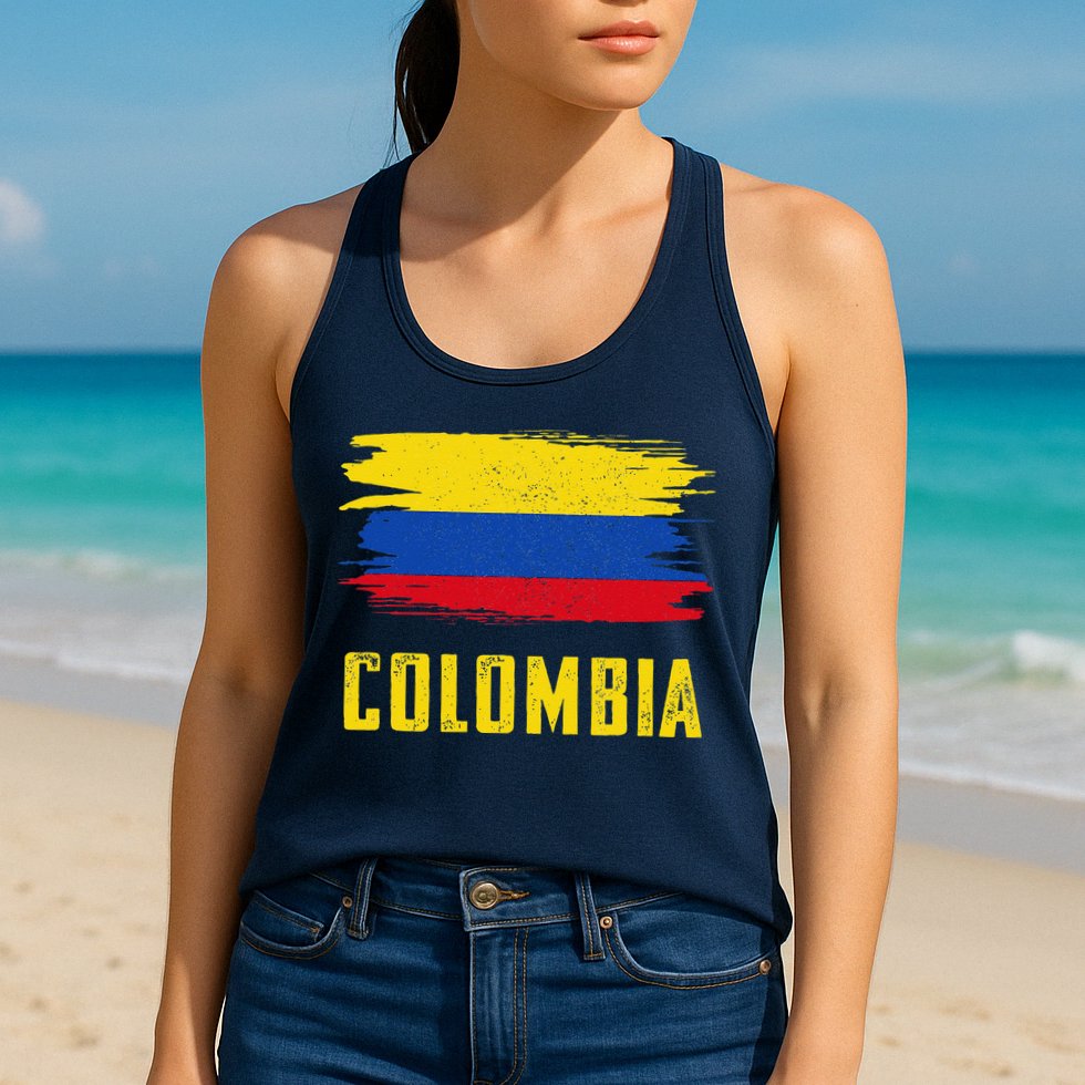 Colombia Columbian Flag Colombia Womens Tank Top