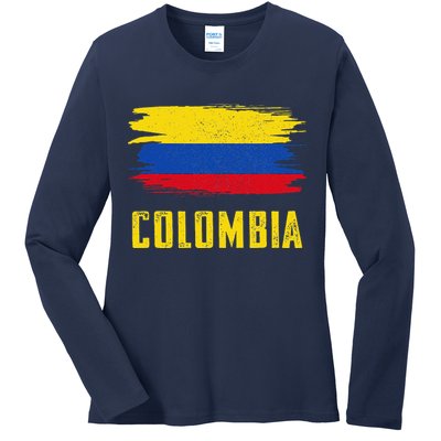Colombia Columbian Flag Colombia Ladies Long Sleeve Shirt