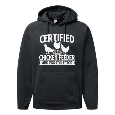 Certified Chicken Feeder And Egg Collector Chicken Farm Performance Fleece Hoodie