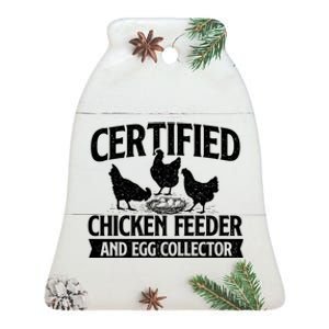 Certified Chicken Feeder And Egg Collector Chicken Farm Ceramic Bell Ornament