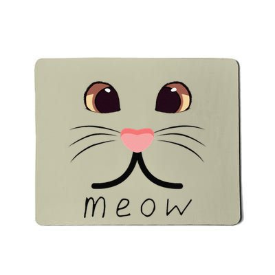 Cute Cat Face Yellow Eyes Pin.K Nose Meow Kitten Whiskers Mousepad