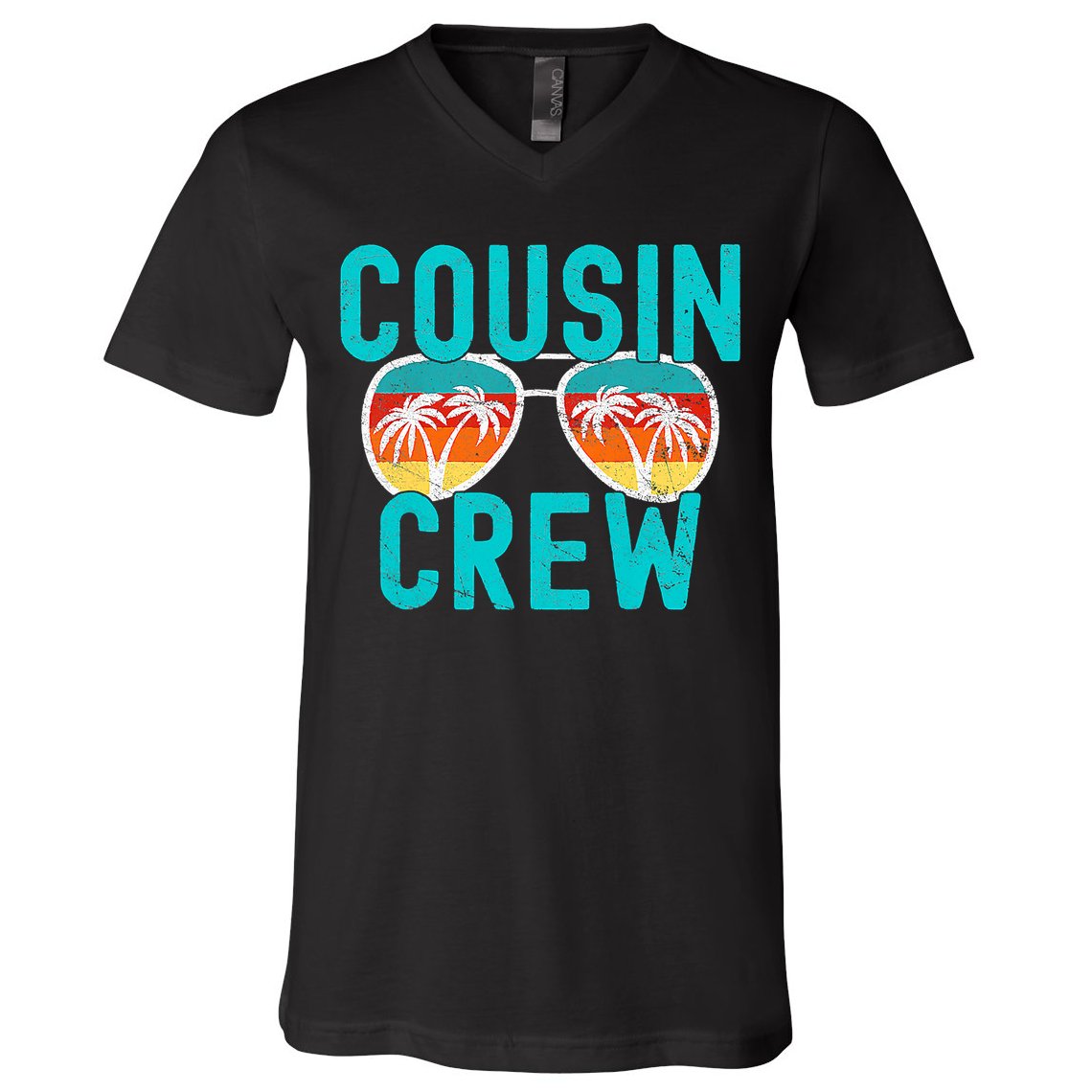 Cousin Crew Family Vacation Summer Vacation Beach Sunglasses V-Neck T-Shirt