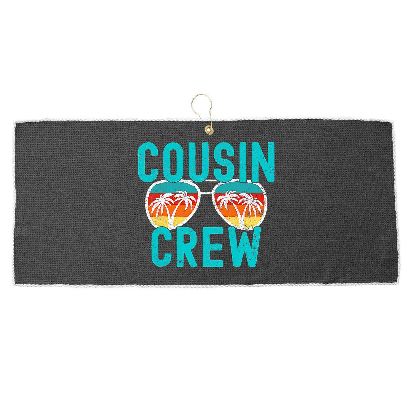 Cousin Crew Family Vacation Summer Vacation Beach Sunglasses Large Microfiber Waffle Golf Towel