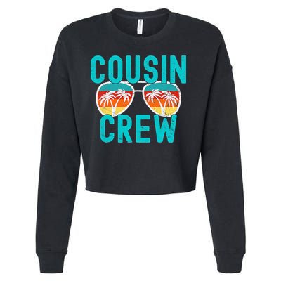 Cousin Crew Family Vacation Summer Vacation Beach Sunglasses Cropped Pullover Crew