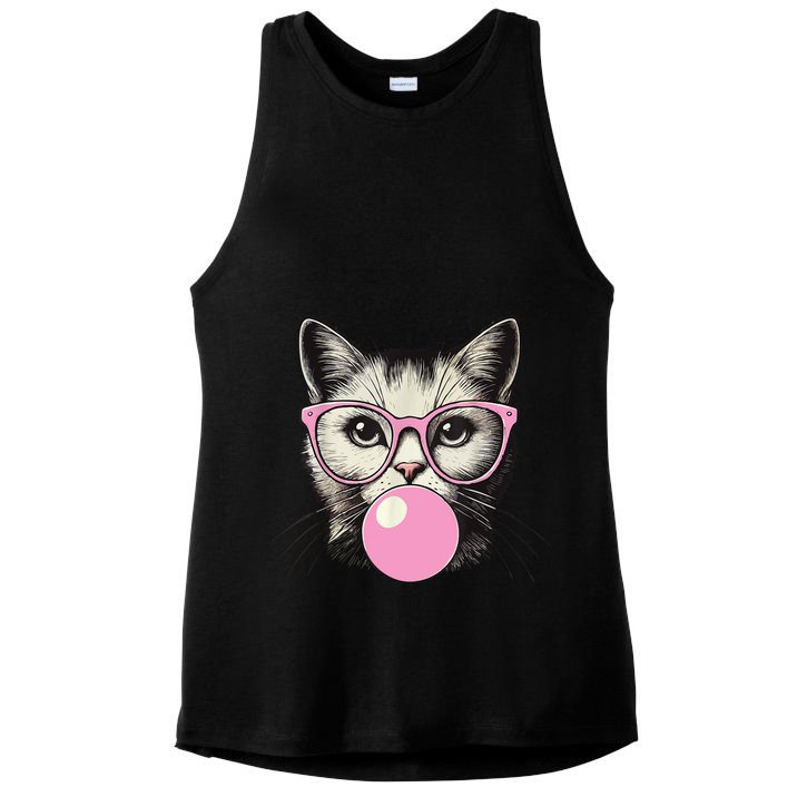 Cute Cat For Women Funny Cat Lovers Ladies PosiCharge Tri-Blend Wicking Tank