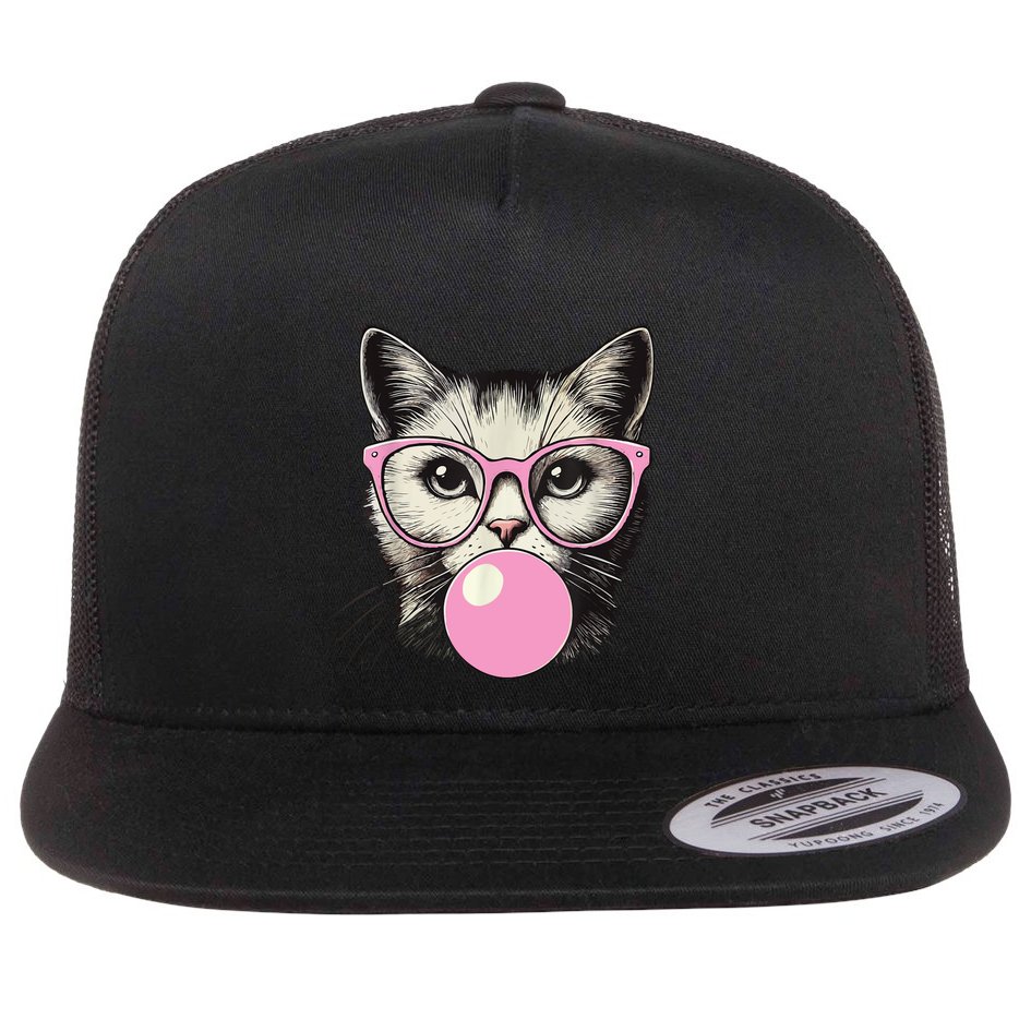 Cute Cat For Women Funny Cat Lovers Flat Bill Trucker Hat