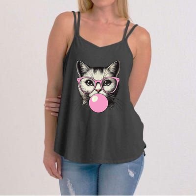 Cute Cat For Women Funny Cat Lovers Women's Strappy Tank