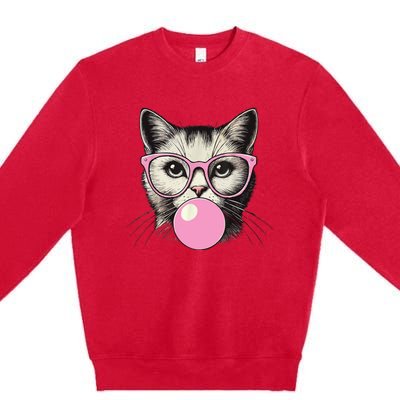 Cute Cat For Women Funny Cat Lovers Premium Crewneck Sweatshirt