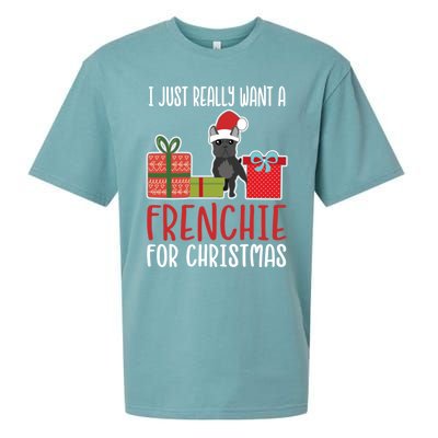 Cute Christmas French Bulldog Owner I Want A Frenchie Gift Sueded Cloud Jersey T-Shirt