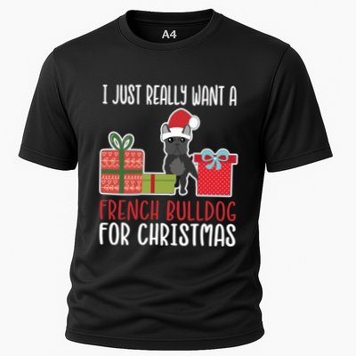 Cute Christmas Frenchie Owner I Want A French Bulldog Gift Performance Shirt