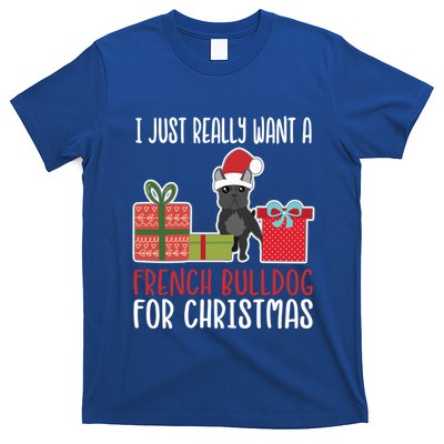 Cute Christmas Frenchie Owner I Want A French Bulldog Gift T-Shirt