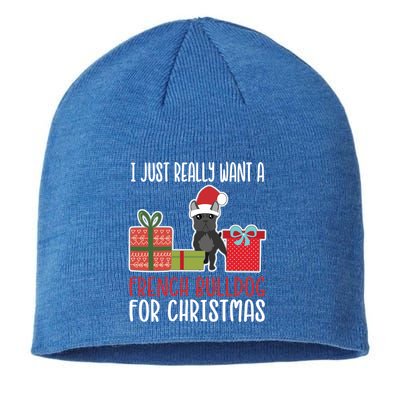 Cute Christmas Frenchie Owner I Want A French Bulldog Gift Sustainable Beanie
