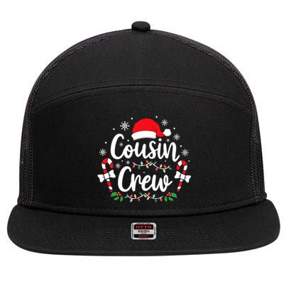 Cousin Crew Family Outfit Holiday Gift Funny Christmas 7 Panel Mesh Trucker Snapback Hat