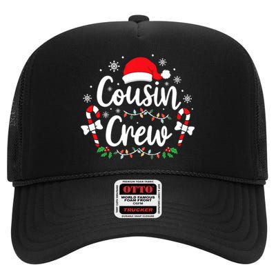 Cousin Crew Family Outfit Holiday Gift Funny Christmas High Crown Mesh Back Trucker Hat