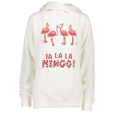 Candy Cane Flamingoes Fa La La Mingo Flamingo Christmas Great Gift Womens Funnel Neck Pullover Hood