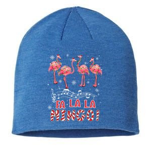 Candy Cane Flamingoes Fa La La Mingo Flamingo Christmas Great Gift Sustainable Beanie