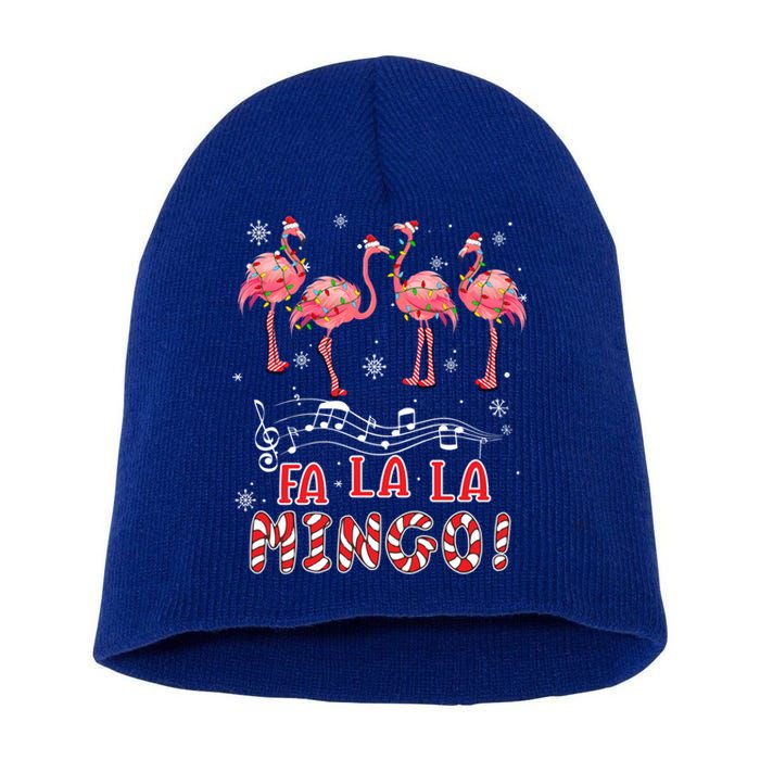 Candy Cane Flamingoes Fa La La Mingo Flamingo Christmas Great Gift Short Acrylic Beanie