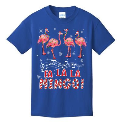 Candy Cane Flamingoes Fa La La Mingo Flamingo Christmas Great Gift Kids T-Shirt