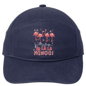 Candy Cane Flamingoes Fa La La Mingo Flamingo Christmas Great Gift 7-Panel Snapback Hat