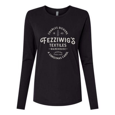 Christmas Carol Fezzigigg's Scrooge & Marley Holiday Womens Cotton Relaxed Long Sleeve T-Shirt