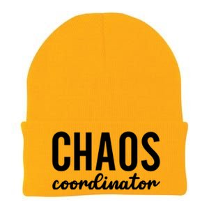 Chaos Coordinator Funny Gift Funny Sarcastic Mom Life Gift Knit Cap Winter Beanie