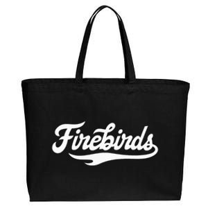 Carthage College Firebirds Classic Athletic Script Throwback Cotton Canvas Jumbo Tote