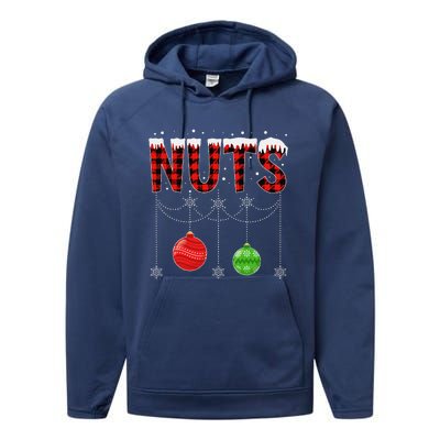 ChestNuts Christmas Funny Matching Couple Outfit Nuts Performance Fleece Hoodie