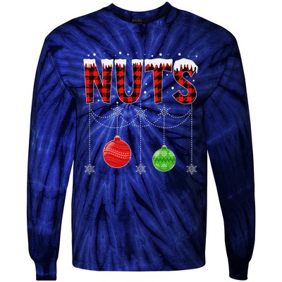 ChestNuts Christmas Funny Matching Couple Outfit Nuts Tie-Dye Long Sleeve Shirt