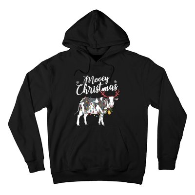 Cow Christmas Funny Mooey Xmas Lights Hoodie