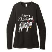 Cow Christmas Funny Mooey Xmas Lights Womens CVC Long Sleeve Shirt