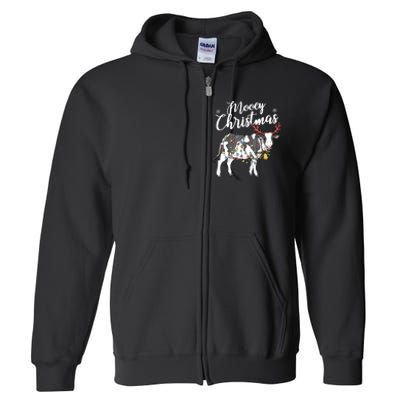 Cow Christmas Funny Mooey Xmas Lights Full Zip Hoodie