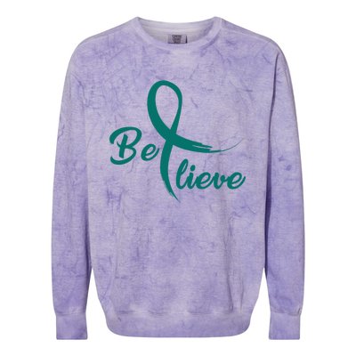 Cervical Cancer Fight Cancer Ribbon Colorblast Crewneck Sweatshirt