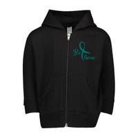 Cervical Cancer Fight Cancer Ribbon Toddler Zip Fleece Hoodie