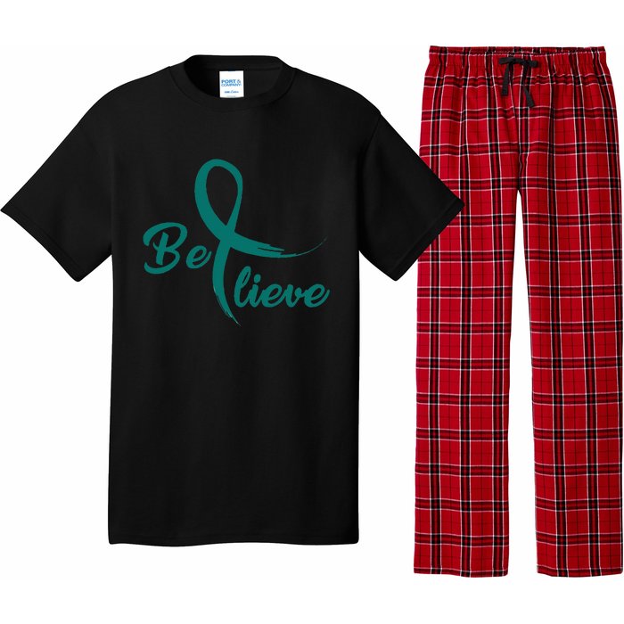 Cervical Cancer Fight Cancer Ribbon Pajama Set