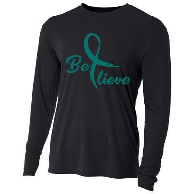 Cervical Cancer Fight Cancer Ribbon Cooling Performance Long Sleeve Crew