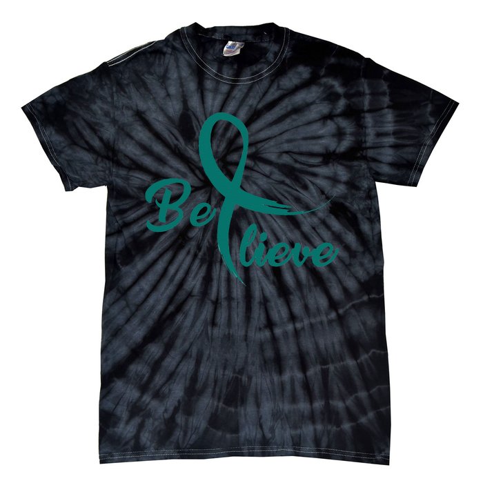 Cervical Cancer Fight Cancer Ribbon Tie-Dye T-Shirt