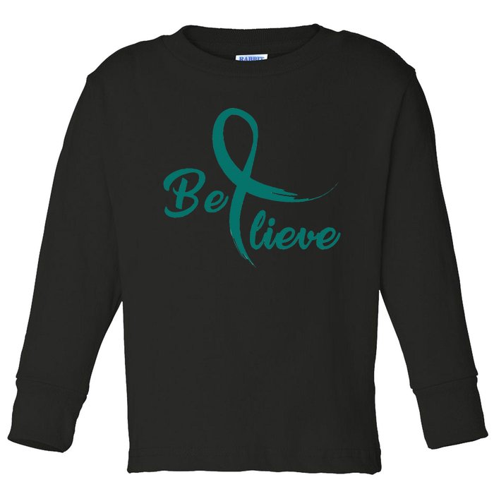 Cervical Cancer Fight Cancer Ribbon Toddler Long Sleeve Shirt