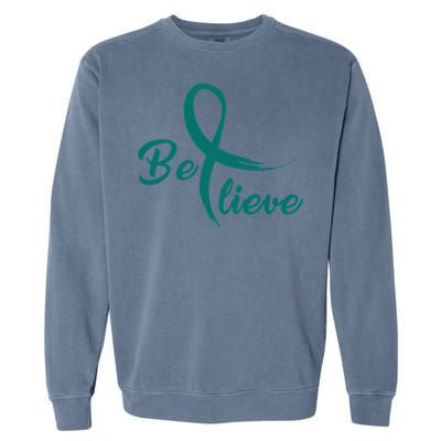 Cervical Cancer Fight Cancer Ribbon Garment-Dyed Sweatshirt